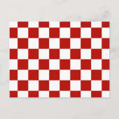 Viereck rotes, weißes Retro-Quadrat Postkarte (Vorderseite)