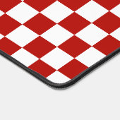 Viereck rotes, weißes Retro-Quadrat Schreibtischunterlage (Ecke)
