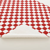 Viereck rotes, weißes Retro-Quadrat Sherpadecke (3/4)