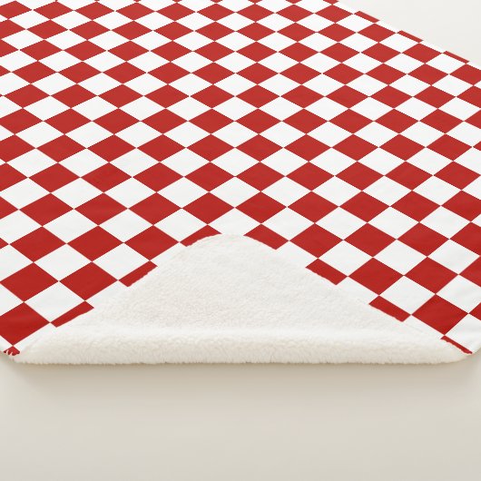 Viereck rotes, weißes Retro-Quadrat Sherpadecke (3/4)