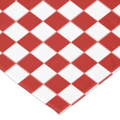 Viereck rotes, weißes Retro-Quadrat Tischdecke (Schrägansicht)