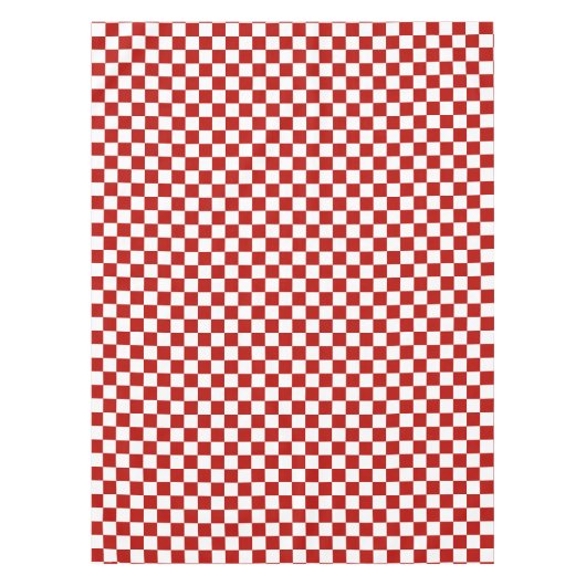 Viereck rotes, weißes Retro-Quadrat Tischdecke (Vorderseite)