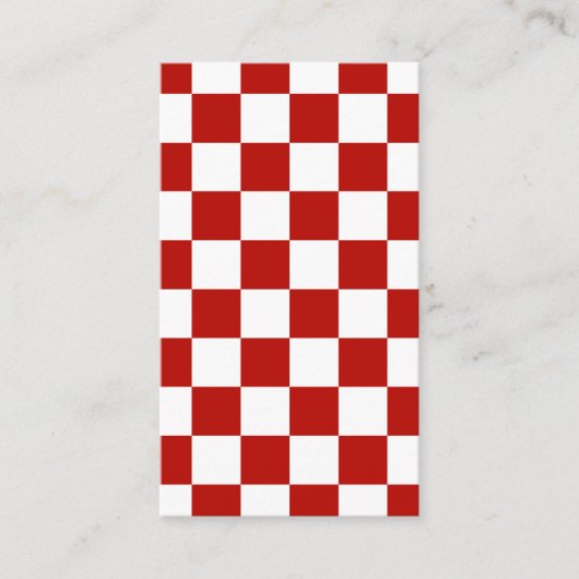 Viereck rotes, weißes Retro-Quadrat Visitenkarte (Vorderseite)