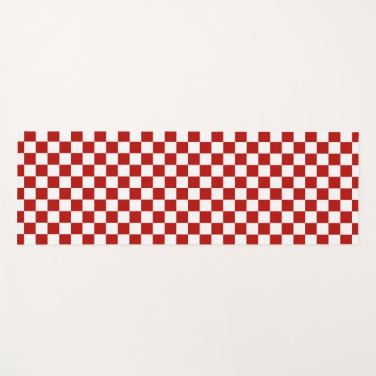 Viereck rotes, weißes Retro-Quadrat Yogamatte (Vorderseite (Horizontal))