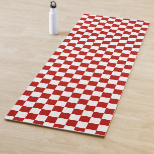 Viereck rotes, weißes Retro-Quadrat Yogamatte