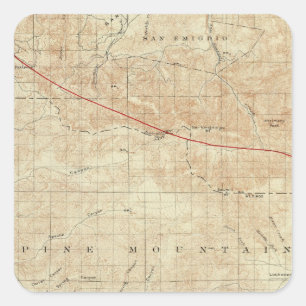 Viereck von Pinos mit San Andreas Rift Quadratischer Aufkleber