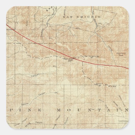 Viereck von Pinos mit San Andreas Rift Quadratischer Aufkleber (Vorderseite)