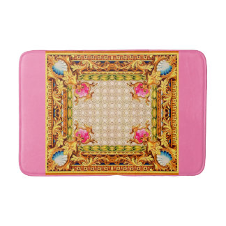 Vierecke Barockdruck Badematte