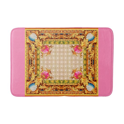 Vierecke Barockdruck Badematte (Vorderseite)