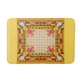 Vierecke Barockdruck Badematte