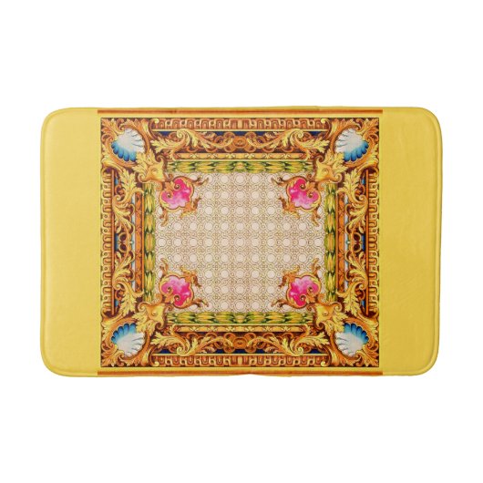Vierecke Barockdruck Badematte (Vorderseite)