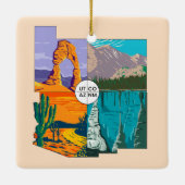 Vierecke Nationaldenkmal Keramikornament (Rückseite)