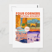 Vierecke Nationaldenkmal mit Nationalparks 2 Postkarte (Vorne/Hinten)