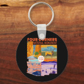 Vierecke Nationaldenkmal mit Nationalparks 2 Schlüsselanhänger (Vorderseite)