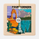 Vierecke Nationaldenkmal mit Nationalparks Keramikornament (Rückseite)