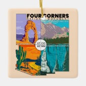 Vierecke Nationaldenkmal mit Nationalparks Keramikornament (Vorderseite)