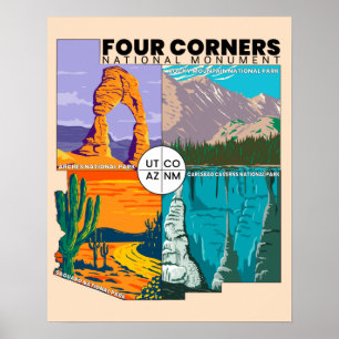 Vierecke Nationaldenkmal mit Nationalparks Poster
