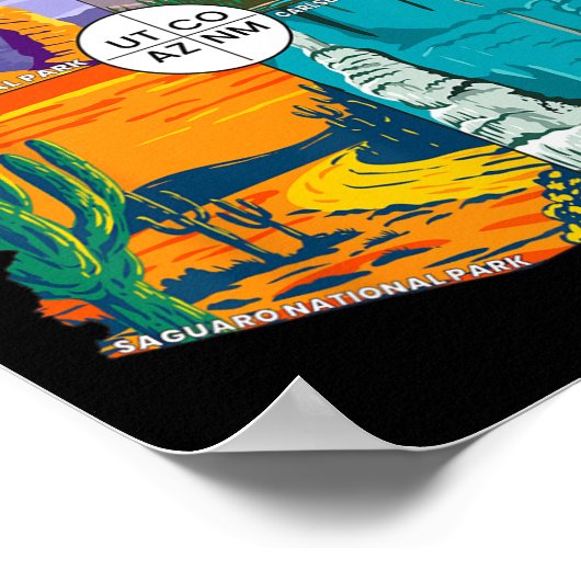 Vierecke Nationaldenkmal mit Nationalparks Poster (Ecke)