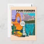Vierecke Nationaldenkmal mit Nationalparks Postkarte (Vorne/Hinten)