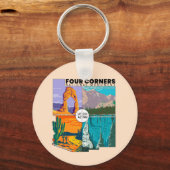 Vierecke Nationaldenkmal mit Nationalparks Schlüsselanhänger (Vorderseite)