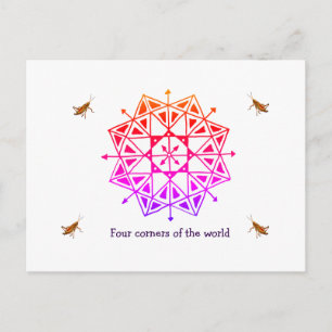 Vierecke Welt Postkarte