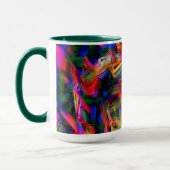 Viereckige Quadrate mit bunten Pinselstrichen Tasse (Links)