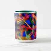 Viereckige Quadrate mit bunten Pinselstrichen Tasse (Zentrum)