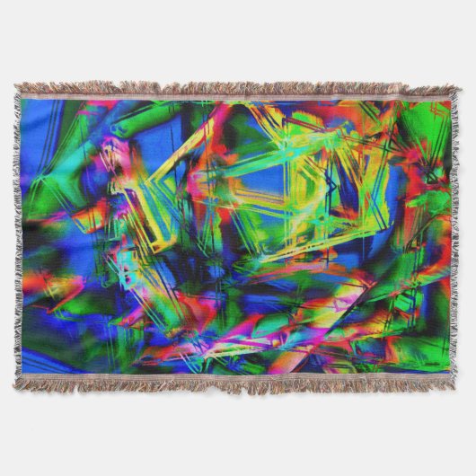 Viereckige Quadrate mit grünen bunten Pinselstrich Decke (Vorderseite)