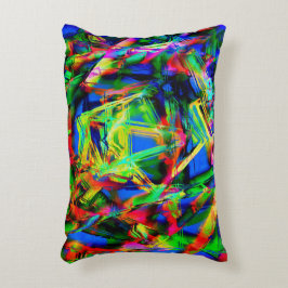 Viereckige Quadrate mit grünen bunten Pinselstrich Dekokissen