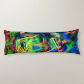 Viereckige Quadrate mit grünen bunten Pinselstrich Seitenschläferkissen (Rückseite)