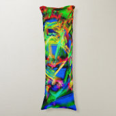 Viereckige Quadrate mit grünen bunten Pinselstrich Seitenschläferkissen (Vorderseite Vertikal)