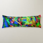 Viereckige Quadrate mit grünen bunten Pinselstrich Seitenschläferkissen (Vorderseite)