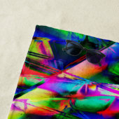 Viereckige Quadrate mit grünen bunten Pinselstrich Strandtuch (Beispiel)