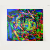 Viereckige Quadrate mit grünen bunten Pinselstrich Wandteppich (Vorderseite (Horizontal))