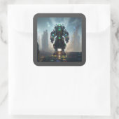 Viereckige Robot-Aufkleber Quadratischer Aufkleber (Tasche)