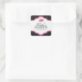 Viereckige schwarz-rosa Bäckerei - Aufkleber (Tasche)