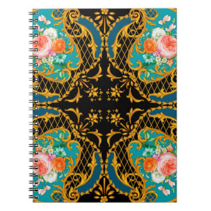 Viereckige Zusammensetzung mit rosa und orangefarb Notizblock