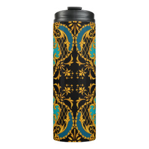 Viereckige Zusammensetzung mit rosa und orangefarb Thermosbecher