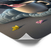 Viereckiges Poster eines niedlichen Schwarzen Einh (Ecke)