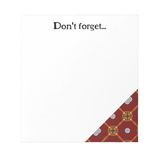 Vierer Band Kaleidoskop Art Zwölf Notizblock (Vorderseite)