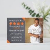 Vierer-Basketball-Halbpension-3x5 Grad-Ankündigung Einladung (Stehend Vorderseite)