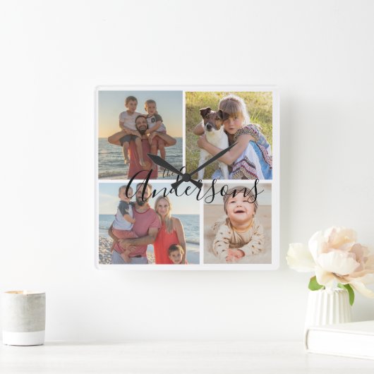 Vierer-Foto-Akrylwall-Uhr Quadratische Wanduhr (Zuhause)