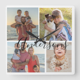 Vierer-Foto-Akrylwall-Uhr Quadratische Wanduhr