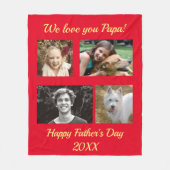 Vierer Foto Personalisiert Fleece Blankon (Vorderseite)