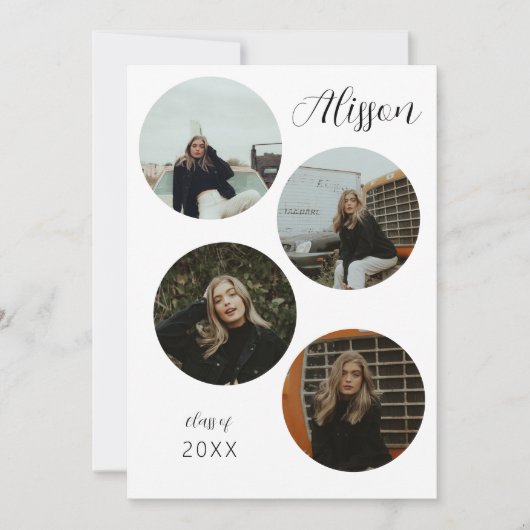 Vierer-Foto-Runde Einladung (Vorderseite)