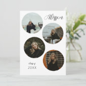 Vierer-Foto-Runde Einladung (Stehend Vorderseite)