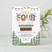 Vierer Geburtstagsparty Einladung (Stehend Vorderseite)