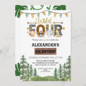 Vierer Geburtstagsparty Einladung (Vorne/Hinten)