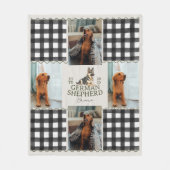 Vierer Gingham German Shepherd Pet Four Foto Fleecedecke (Vorderseite)