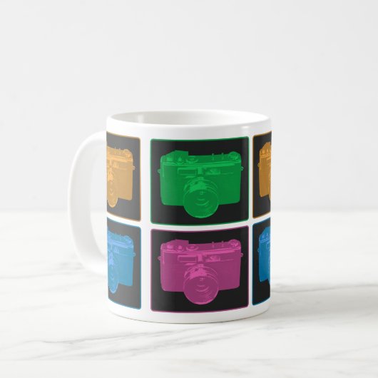Vierer-Pop-Kunstkameras Kaffeetasse (Vorderseite Links)